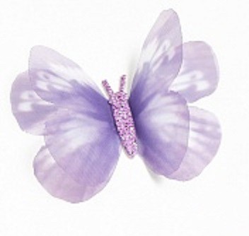 Бабочка шифоновая большая, 6 см, цвет Фиолетовый