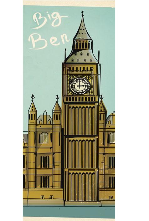Бумага рисовая для декупажа  "Лондонский Биг-Бен", 24*60 см, 1 лист (Италия)