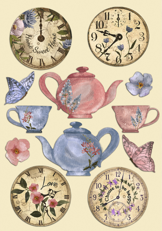 Набор высечных декоративных элементов из дерева из коллекции "Create Happiness Welcome Home" Orologi (Stamperia)