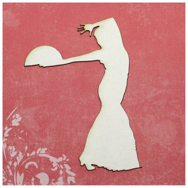 Фигурка из чипборда из коллекции "Испания" Танцовщица с веером #2 (силуэт) (Россия) 