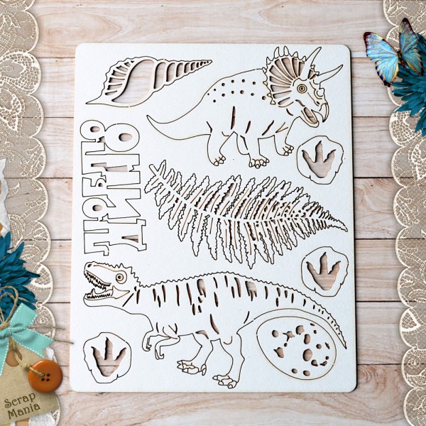 Набор чипборда из коллекции "Эра динозавров" #1 (ScrapMania)