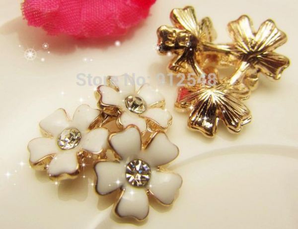 Декоративное украшение, размер 20*15 мм, цвет Золото/Белый