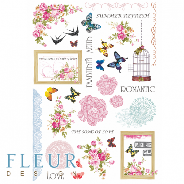 Бумага для разрезания из коллекции "Летний сад", формат А4 (FLEUR design)