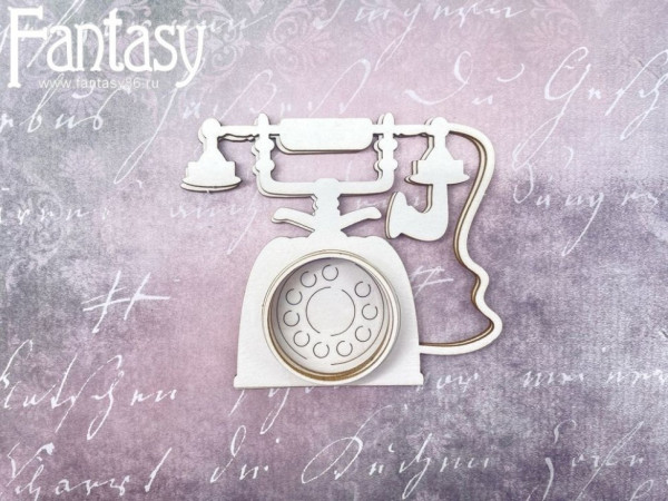 Украшение из чипборда Шейкер. Телефон, размер 9,2*7,9 см, коллекция "Вдали от суеты" (Fantasy, Россия)  