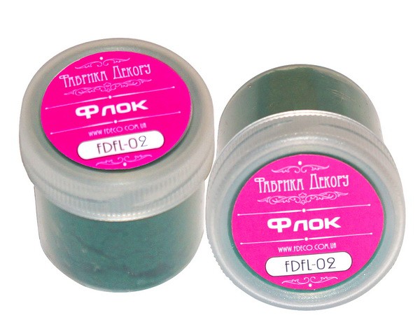 Бархатная пудра "Флок-оксамит", цвет Зеленый (Фабрика декору, Украина) 