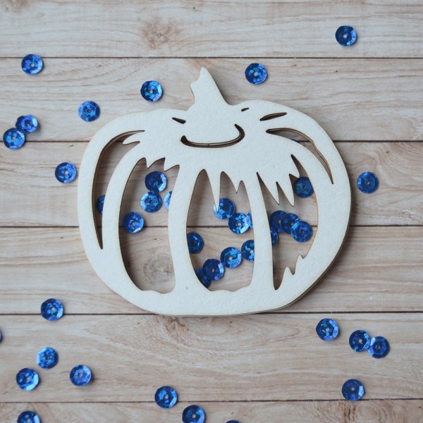 Украшение из чипборда из коллекции "Ворожея" Шейкер. Тыква, размер Большой/Маленький (ScrapMania) 