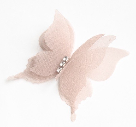Бабочка шифоновая трёхслойная, 5 см, цвет Пенка