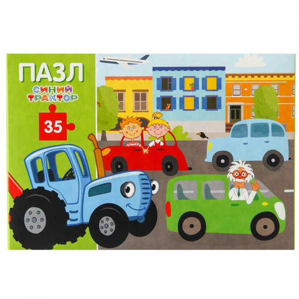 Пазл для детей "Синий трактор, В городе", 35 элементов (Pazzle Time) 