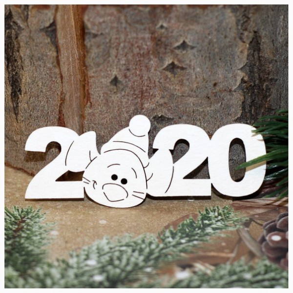 Надпись из чипборда "2020" (с мышкой) (Россия)