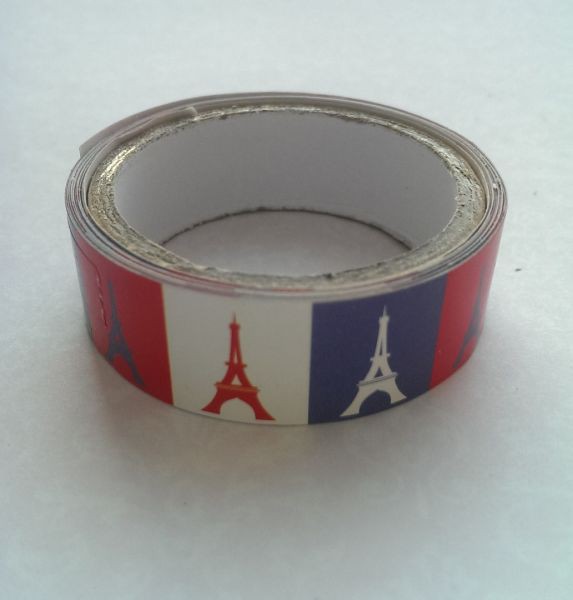 Дизайнерский бумажный скотч с принтом "Эйфелева башня" 15мм*1,5 м (Magic Hobby)