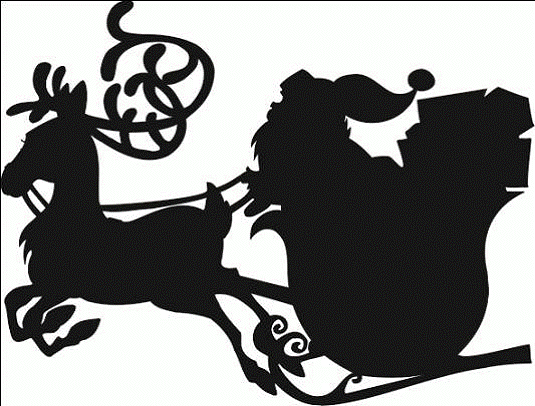 Фигурка из чипборда "Сани с дедом Морозом"