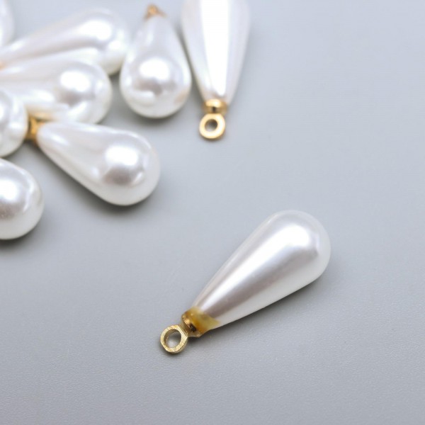 Декоративная подвеска "Жемчужная капелька с петелькой", 1 шт.  (АртУзор)