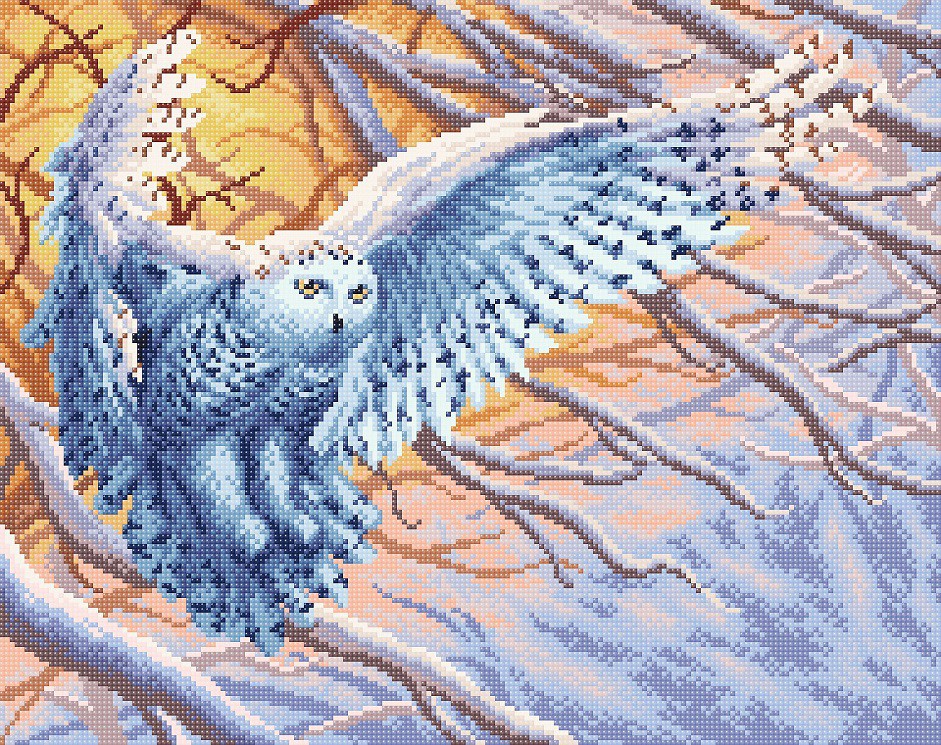 Алмазная мозаика "Полярная сова", 48*38 см (192*152 клет.) (М.П. Студия)