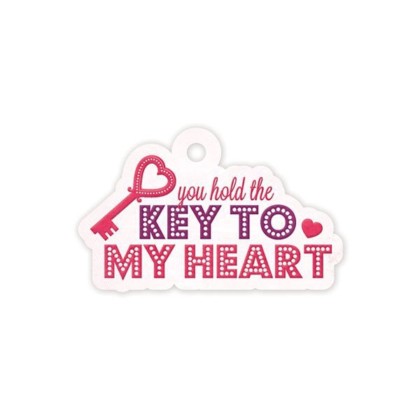 Тисненый тэг "Key To My Heart" из коллекции Crazy For You (WeRMemoryKeepers) 