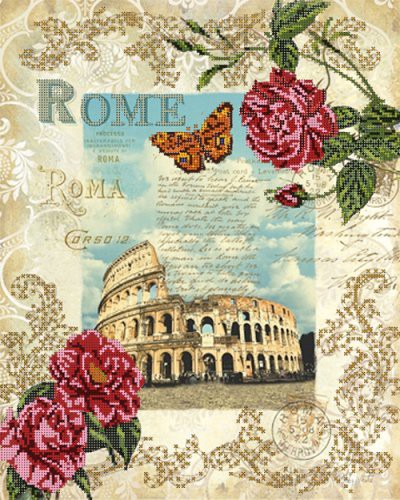 Схема для вышивания бисером Глурия "Вокруг света - Рим", 32х40 см 
