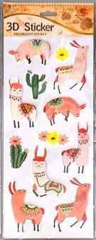 Наклейки объёмные многослойные "Ламы" #1