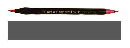 Двусторонний маркер и кисть Серый Асфальт (Kuretake)