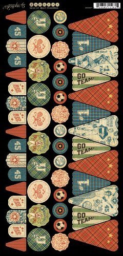 Высечки из кардстока "Баннеры" из коллекции Good Ol' Sport, 2 листа (Graphic 45)   