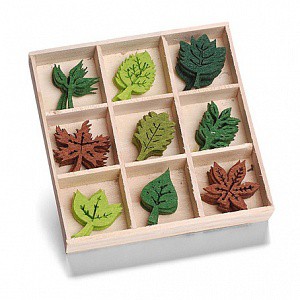 Набор фигурок из цветного фетра "Листья", 9 шт. (1/5 набора) (Knorr Prandell)  