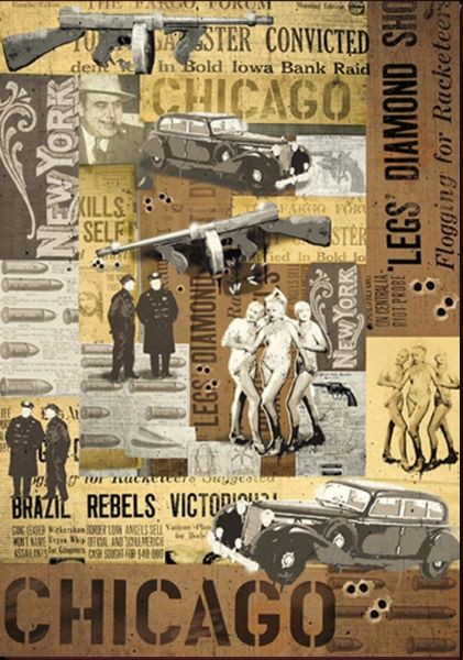 Декупажная карта 50*70 см "Чикаго" (Stamperia)