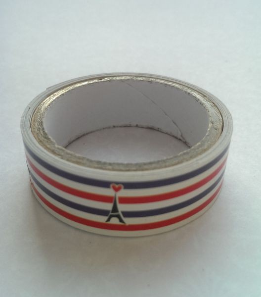 Дизайнерский бумажный скотч с принтом "Парижский романтичный" 15мм*1,5 м (Magic Hobby)