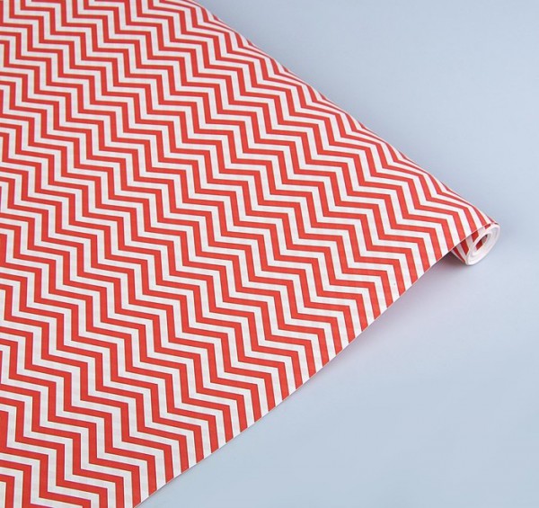 Бумага упаковочная "ЗигЗаг красный", 1 лист, 100*50 см 