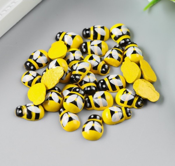 Деревянная фигурка "Божья коровка (желтая)", 9*13 мм, 1 шт.