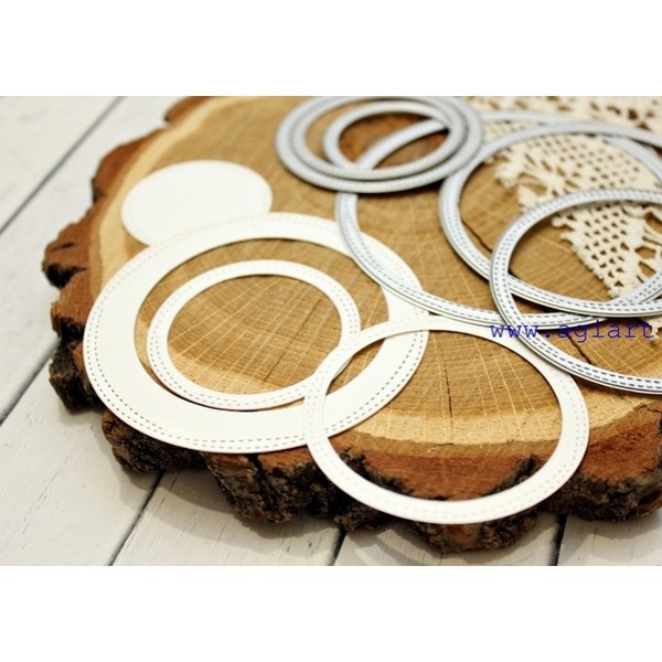 Набор ножей для вырубки "Круги с изогнутой прострочкой", 6 шт. (Agiart, Россия) 