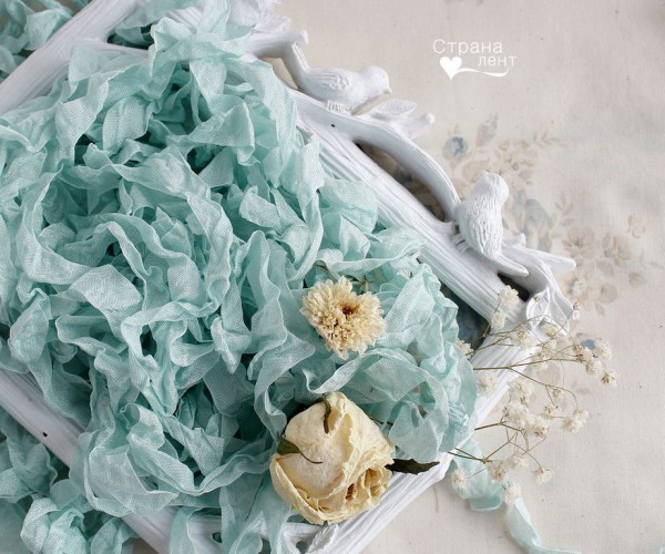 Шебби-лента, цвет Бирюзовый лёд, 3 метра (Страна лент)