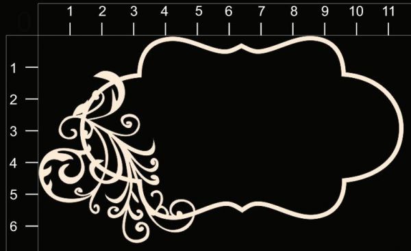 Фигура из чипборда "Рамка горизонтальная с завитком", 1 штука (By Mama Yaga, Россия)