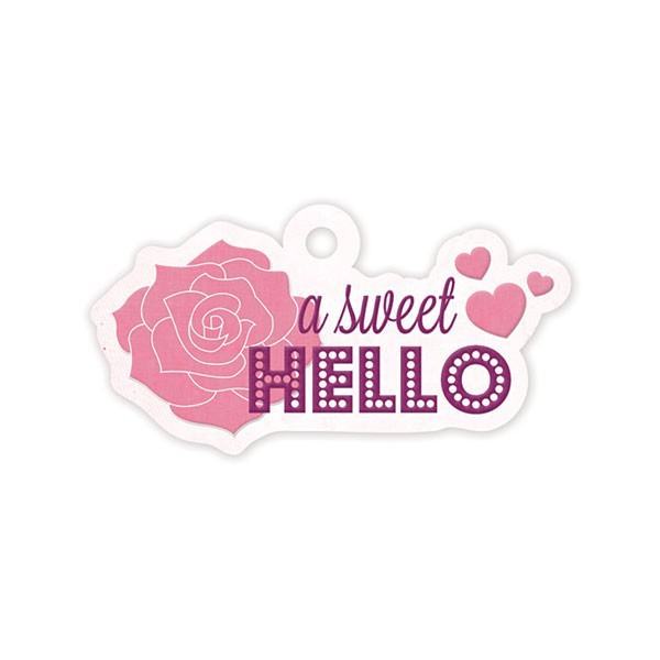 Тисненый тэг "Sweet Hello" из коллекции Crazy For You (WeRMemoryKeepers) 