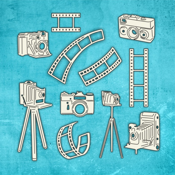 Набор чипборда "Старинные фотоаппараты"  (Craftstory, Россия)