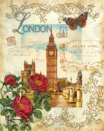 Схема для вышивания бисером Глурия "Вокруг света - Лондон", 32х40 см 