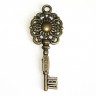 Металлическая подвеска "Ключ счастья-12 месяцев", в ассортименте, цвет Античная бронза, 1 шт.