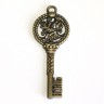 Металлическая подвеска "Ключ счастья-12 месяцев", в ассортименте, цвет Античная бронза, 1 шт.