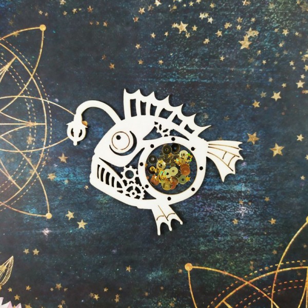 Набор фигур из чипборда Шейкер "Рыба удильщик" (Craftstory, Россия)