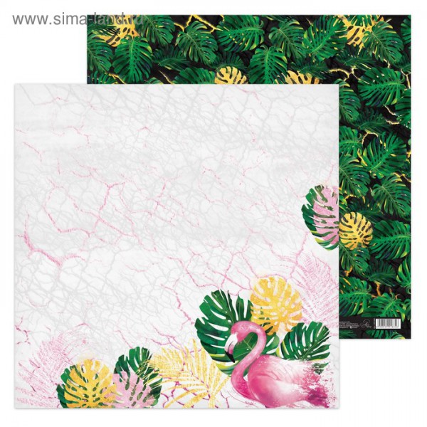 Бумага для скрапбукинга "Фламинго" (Артузор, Россия)