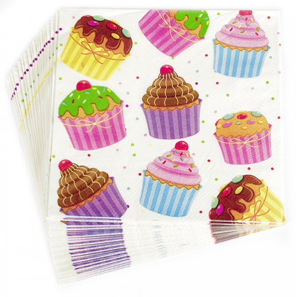 Салфетка 33*33 "Капкейки" 1 лист (Magic4Hobby)
