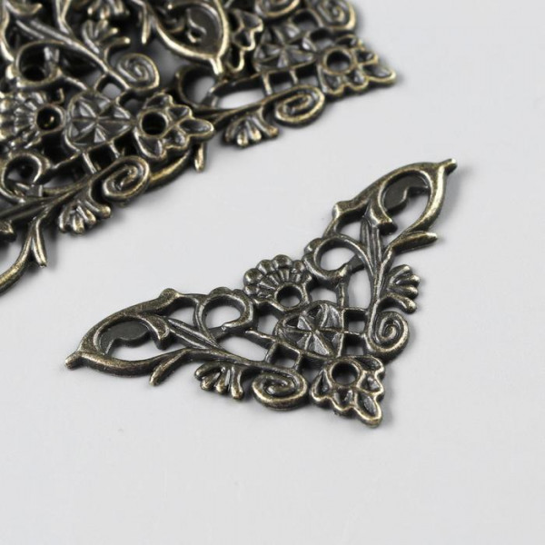 Узорчатые металлические уголки "Королевские", пара, цвет Бронза