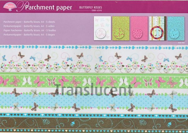 Бумага для парчмента "Поцелуй бабочки", 5 листов, формат А4 (Pergamano) 