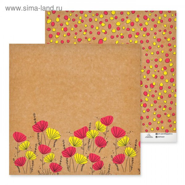 Бумага для скрапбукинга "Садовые маки" (АртУзор)