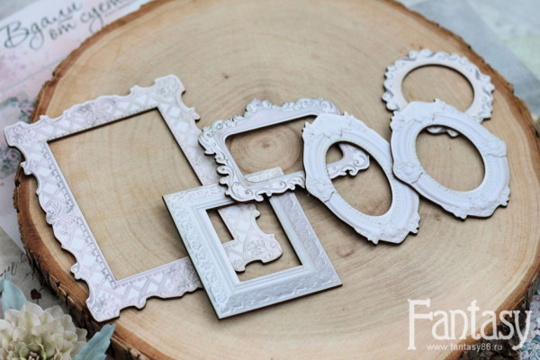 Набор высечек "Рамки" из коллекции Сиреневый туман, толщина картона 1.5 мм, 6 шт. (Fantasy) 