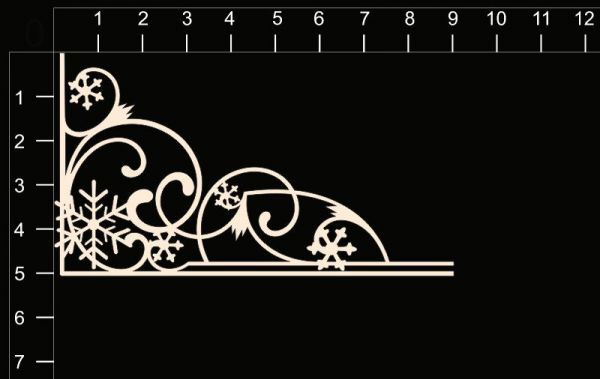 Фигура из чипборда "Уголок со снежинками", 1 штука (By Mama Yaga, Россия)