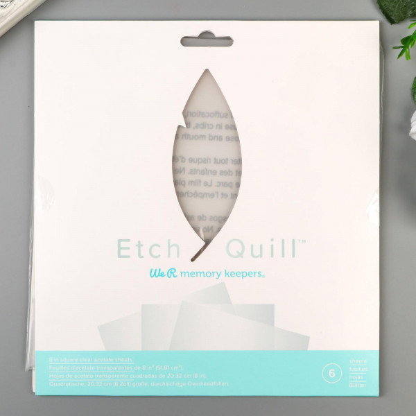 Набор листов для гравировке на плоттере с помощью Etchl Quill Starter Kit, 20.3*20.3 см, 6 листов (WeRMemory Keepers)