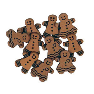 Набор тематических пуговиц "Пышное печенье" (Gingerbread Cookies), 9 шт. (Favorite Findings)