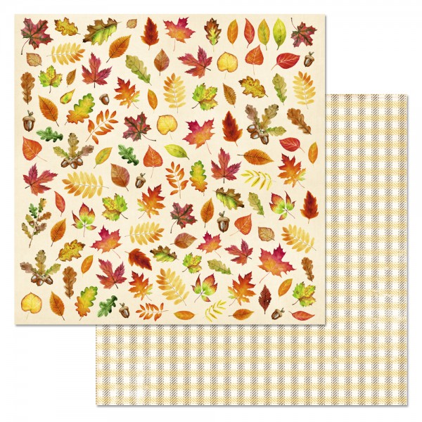 Бумага из коллекции "Школьный вальс" Листья (ScrapMania)   