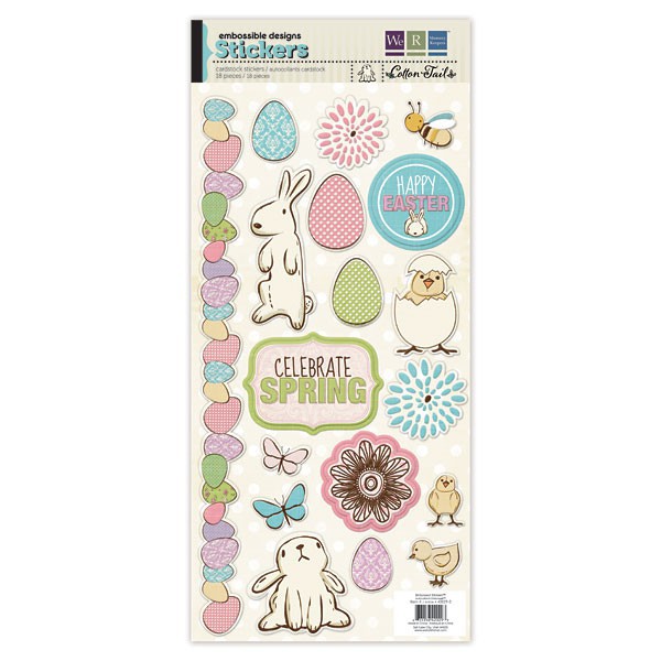 Стикеры из кардстока тисненые из коллекции Cotton Tail (WeRMemory Keepers)  