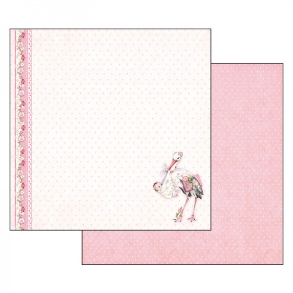 Бумага для скрапбукинга "Малышка и аист" (Stamperia)