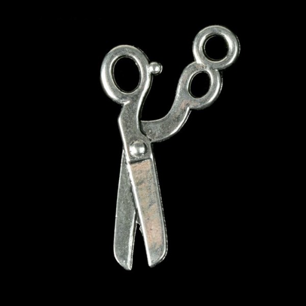 Металлическая подвеска "Парикмахерские ножницы", цвет Серебро, 1 шт.