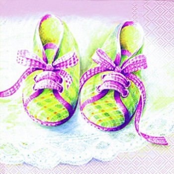 Салфетка 33*33 см "Пинетки, розовый", 1 штука (IHR) 